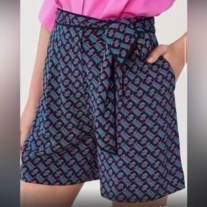 DVF Pasha 3D Chain Block Silk Shorts